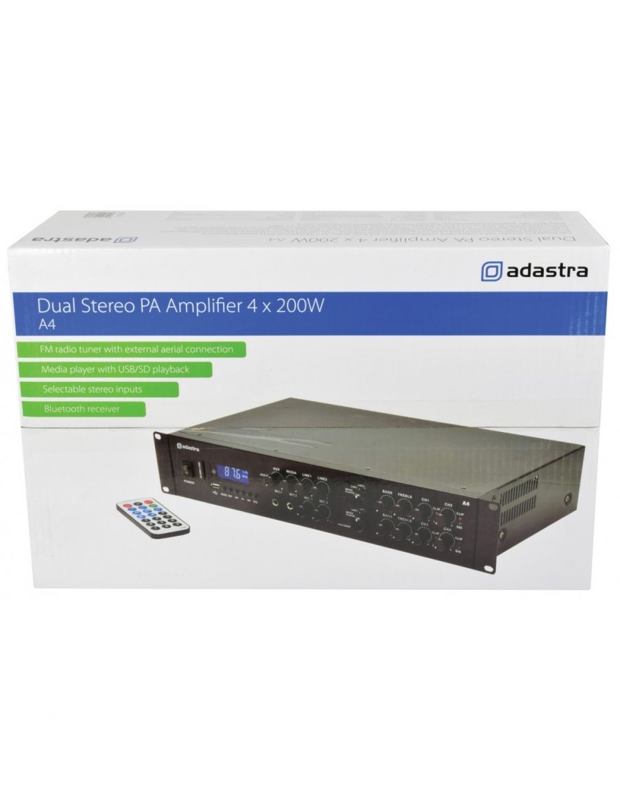 Adastra A4 Amplificador multicanal profesional 4 x 200W RMS - 3