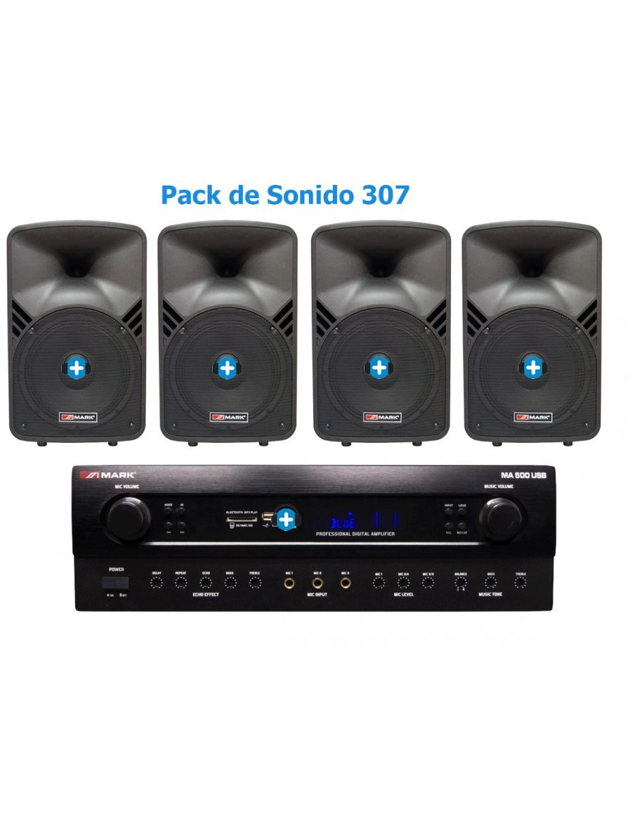 Pack de Sonido 307 - Amplificador  y 4 Altavoces Pasivos Mark MBS 105/2 - 2