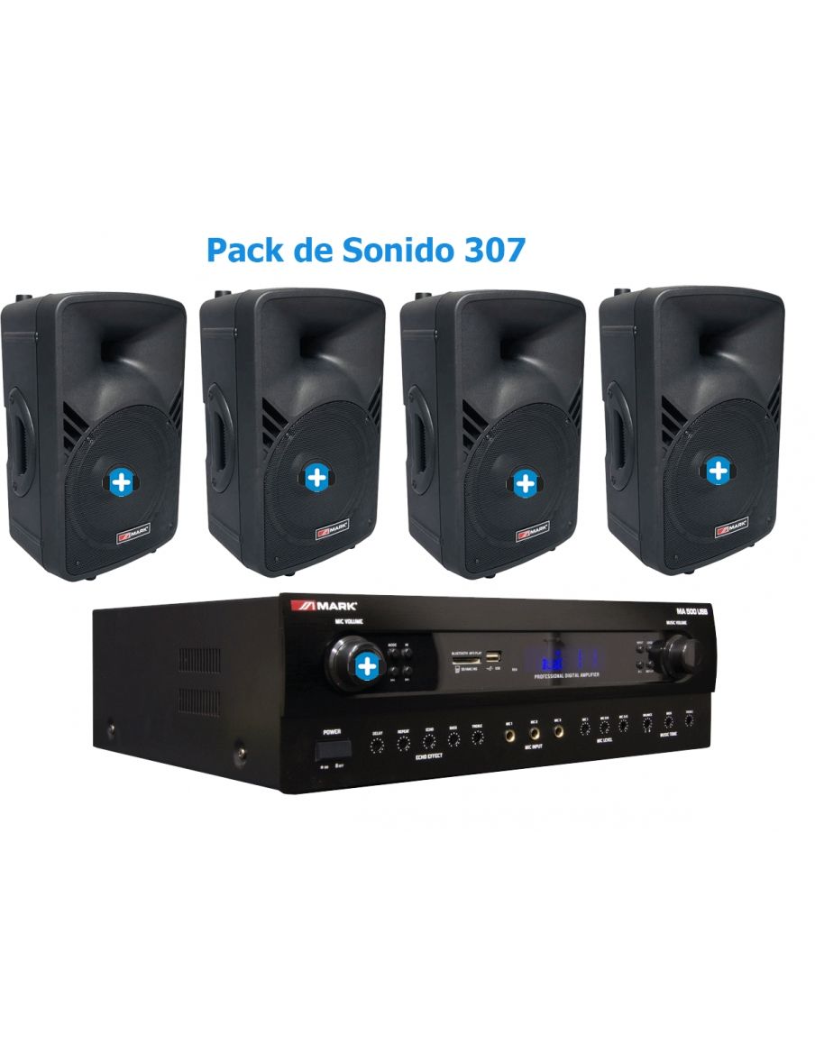 Pack de Sonido 307 - Amplificador  y 4 Altavoces Pasivos Mark MBS 105/2