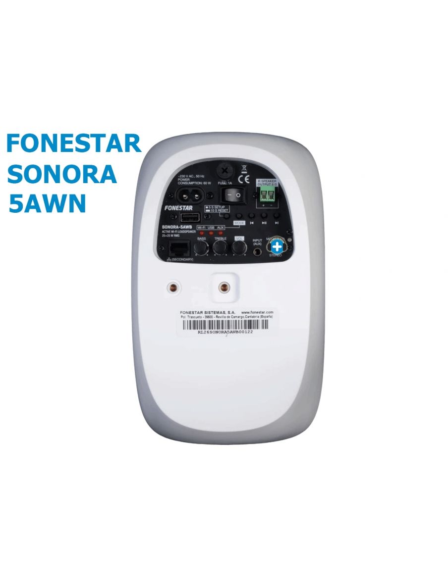 Fonestar SONORA-5AWN Altavoz de superficie Wi-Fi Activo Color Blanco - 7
