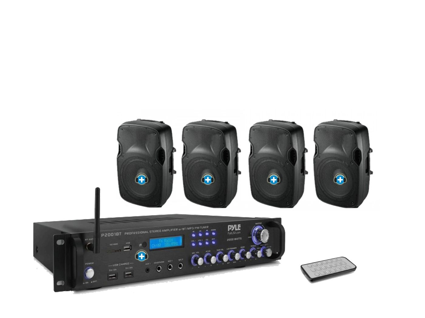 Amplificador Bluetooth inalámbrico para karaoke de 500 W, audio estéreo de  4 canales, altavoz de cine en casa, receptor de potencia de sonido con  entrada AUX, FM, subwoofer RCA, salida de altavoces