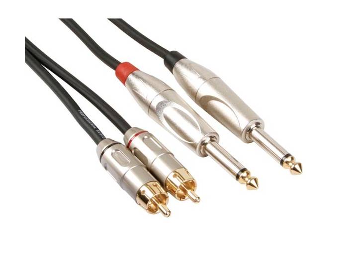 Cable de 2 RCA Macho a 2 JACK Mono Macho - 5 METROS HQ POWER - 1