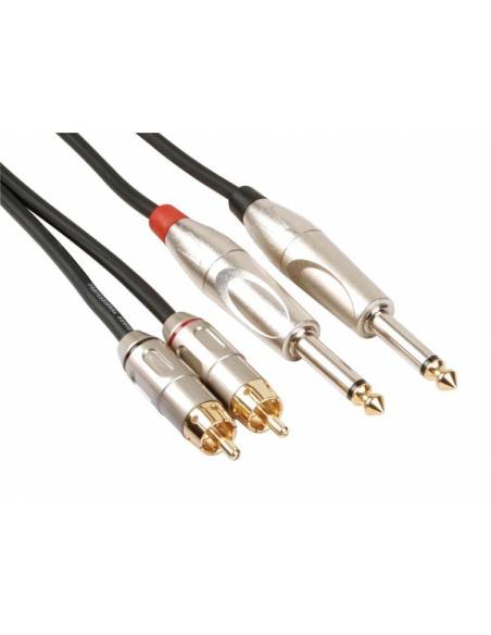 Cable de 2 RCA Macho a 2 JACK Mono Macho - 5 METROS HQ POWER - 1
