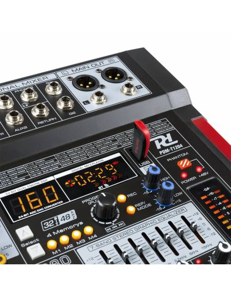 POWER DYNAMIC PDM-T1204 MEZCLADOR DE DIRECTO 12 CANALES DSP/MP3