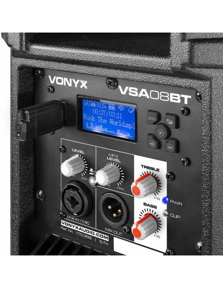Vonyx VSA08BT Altavoz activo Bi-Amplificado de 8" 250W BT/MP3 - 6
