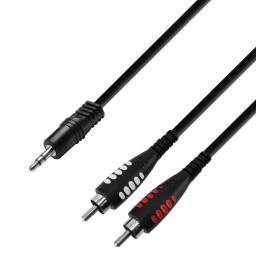 Adam Hall Cable de audio Minijack 3,5mm a 2 RCA - 1 metro - 1