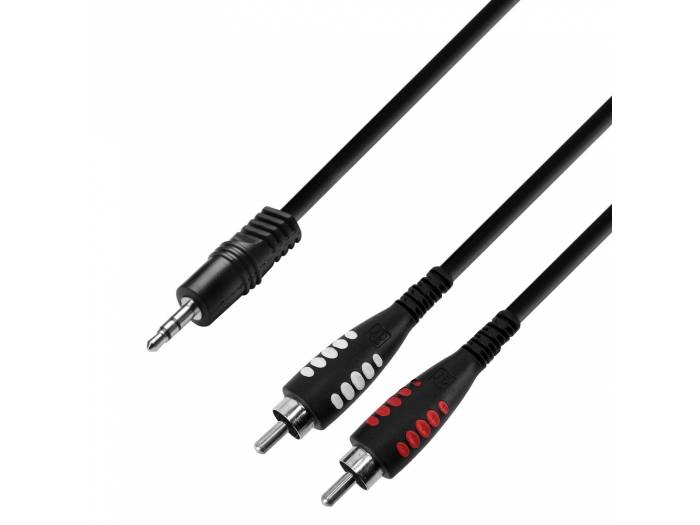 Adam Hall Cable de audio Minijack 3,5mm a 2 RCA - 1 metro - 1