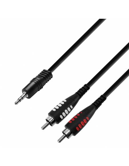 Adam Hall Cable de audio Minijack 3,5mm a 2 RCA - 1 metro - 1