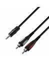 Adam Hall Cable de audio Minijack 3,5mm a 2 RCA - 1 metro