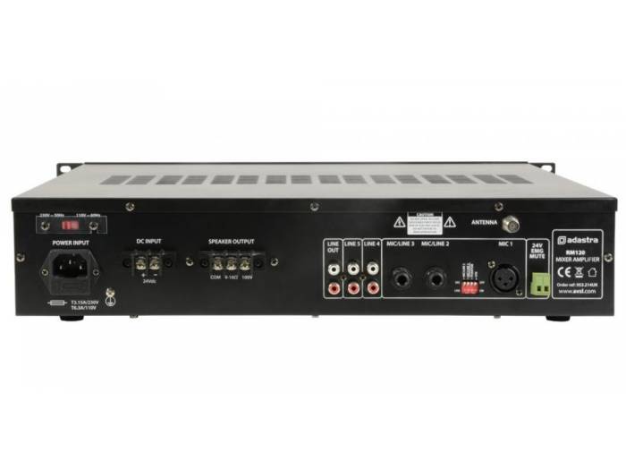 Adastra RM120 Amplificador Mezclador Línea 100V - 2