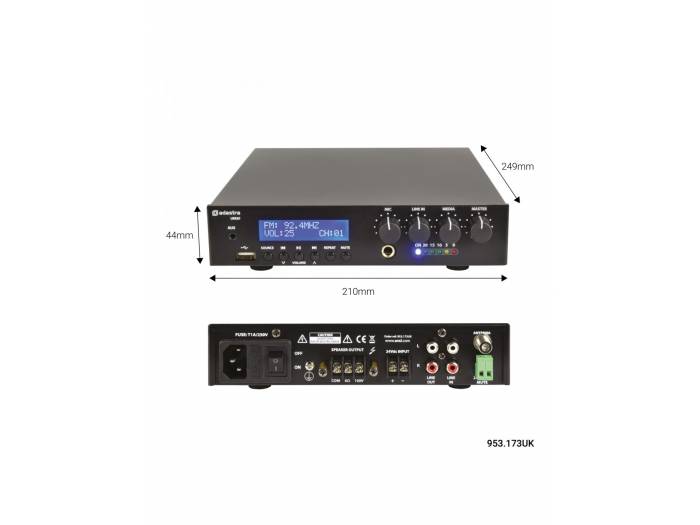 Adastra UM30  Amplificador mezclador compacto para línea de 100V - 30W - 2