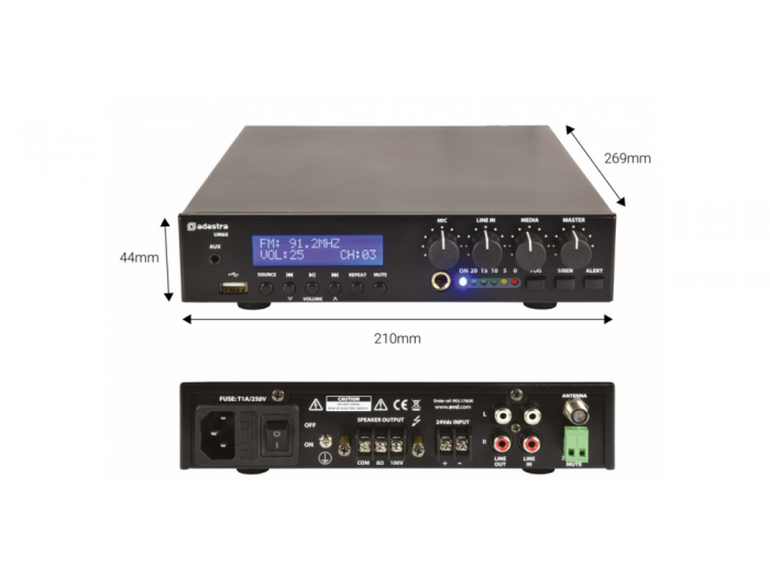 ADASTRA UM60 Amplificador Línea 100V - 3