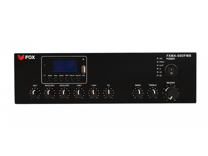 AVFOX FXMA-60DFMB Amplificador mezclador de 60W 100V/70V - 1
