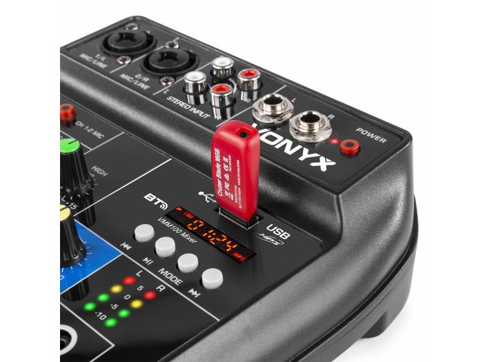 VONYX VMM100 Mixer 3ch USB BT. VMM100 Mezclador Audio con USB/BT - 3
