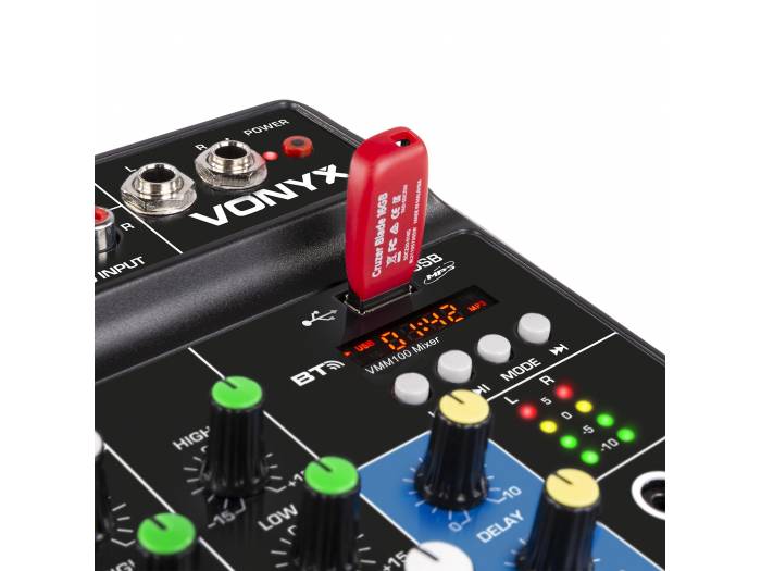 VONYX VMM100 Mixer 3ch USB BT. VMM100 Mezclador Audio con USB/BT - 4
