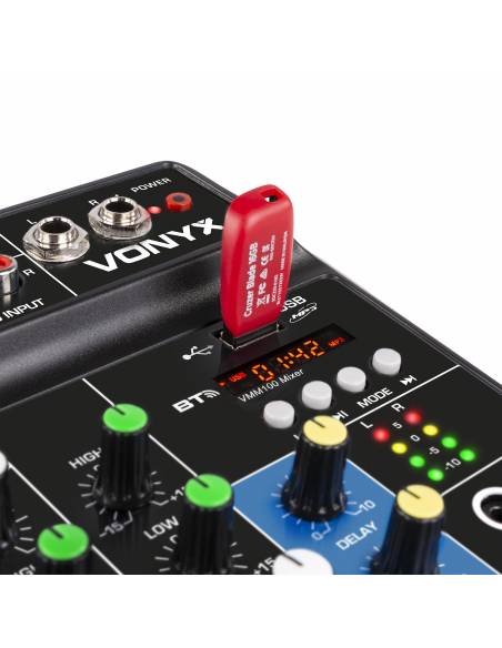 VONYX VMM100 Mixer 3ch USB BT. VMM100 Mezclador Audio con USB/BT - 4