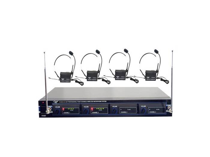Pyle Pro PDWM 4400 Set de 4 microfonos de Diadema + Corbata - 1