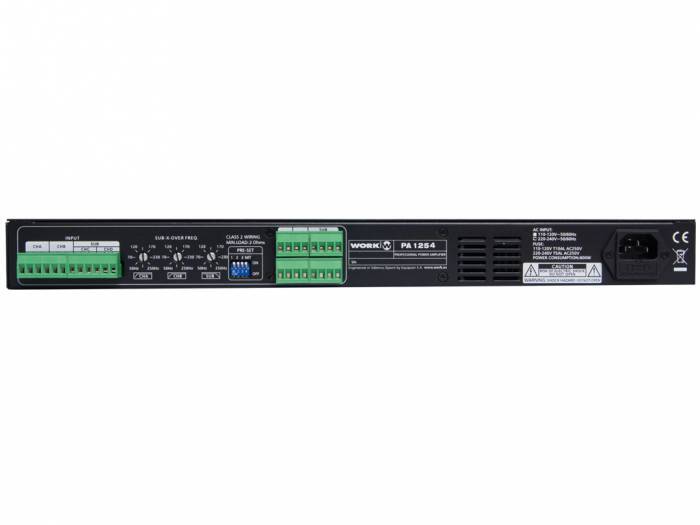 WORK PRO PA 1254 amplificador de audio profesional de 4 canales de 150 W @ 4 Ohm - 3