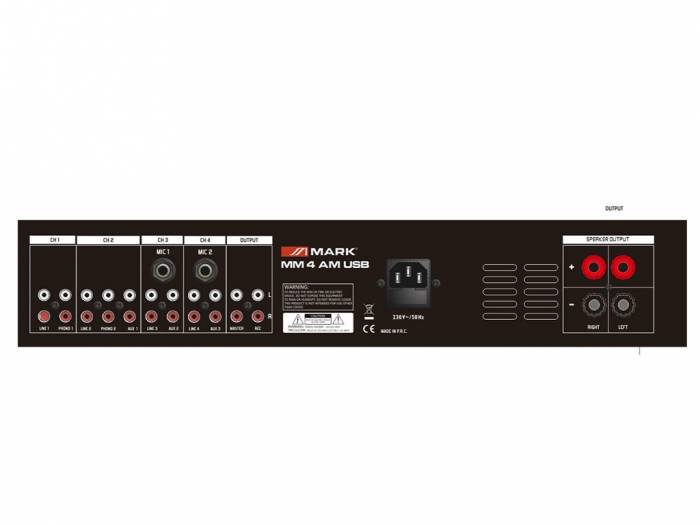 MARK MM 4 AM USB Mezclador/reproductor amplificado. Reproductor MP3. USB/SD/Bluetooth. - 2
