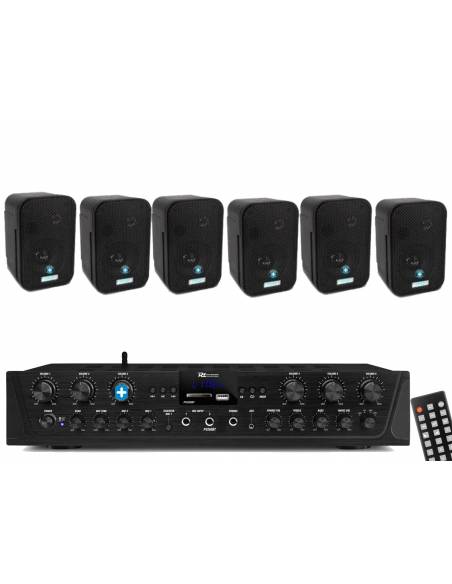 EQUIPO DE SONIDO PASADENA 50 BLACK HILO MUSICAL 6 ZONAS - 6 altavoces 5 pulgadas