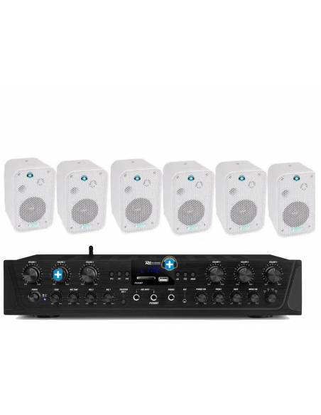 EQUIPO DE SONIDO PASADENA 60 WHITE HILO MUSICAL 6 ZONAS - 6 altavoces 6 pulgadas
