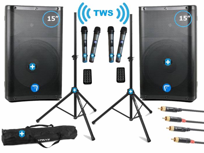 Equipo de sonido Gold Beach - 2000w de Potencia Maxima Bluetooth Estereo - 3