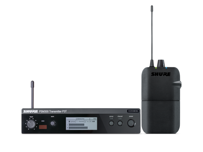 SHURE P3TER L19 Sistema PSM300 con Transmisor P3T y Receptor P3R. 630-654 MHz.