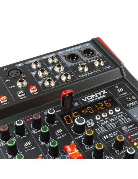 VONYX VM-KG06 Mezclador 6 canales BT/DSP/USB grabación - 6