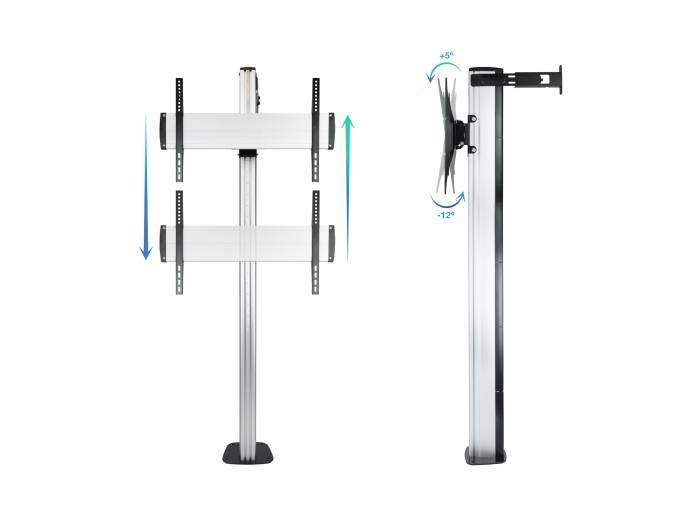 TOOQ SOPORTE SUELO FIJO ALUMINIO "THE TOWER" 37-70" 90° FS2270M-B