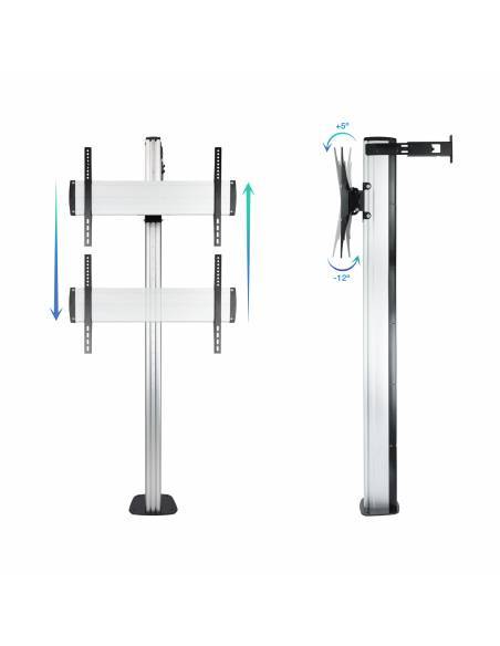 TOOQ SOPORTE SUELO FIJO ALUMINIO "THE TOWER" 37-70" 90° FS2270M-B