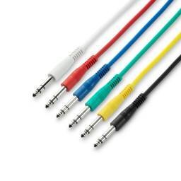 Adam Hall Cables K3 BVV 0030 SET Set Latiguillos de Jack 6 cables 6,3 mm estéreo a Jack 6,3 mm estéreo 0,3 m - 1 2