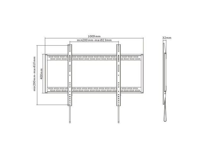 Vivolink 60"-100", VESA, Metal, 125kgs - 3