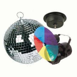 Pack bola de discoteca 20cm + Foco + Motor + Disco de color - 3 2