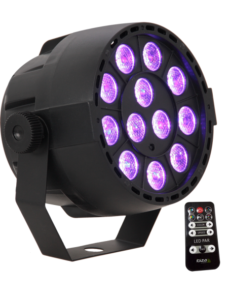 Iibiza Light PROYECTOR PAR DE LED 12 X 3W RVB 3-EN-1 RECARGABLE