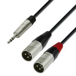 Adam Hall Cable conectores REAN minijack estéreo a 2 XLR macho 1.8 metros - K4TYWMM180 - 1