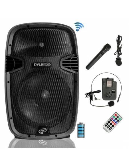 Pyle PPHP1541WMU - Altavoz Portatil con Bateria y Microfonia 1200w - 5