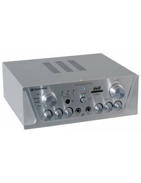 Skytronic AV420S Amplificador Karaoke FM/USB/SD Plata  - 1