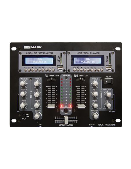 MARK SION 702 USB Mezclador DJ con 2 reproductores. 2 canales.