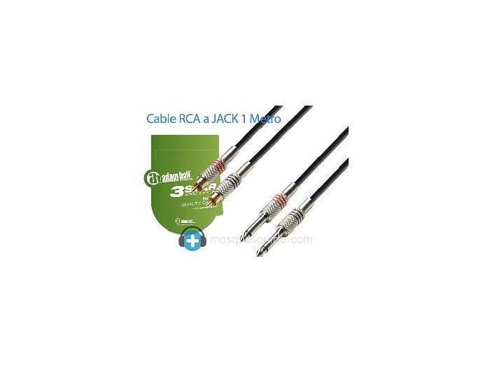 Adam Hall Cable de audio 2 RCA a 2 Jack 6,3 mm - 1 metro - K3TPC0100 - 2