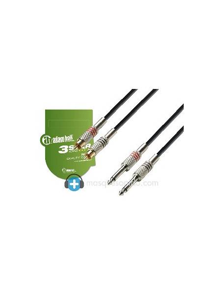 Adam Hall Cable de audio 2 RCA a 2 Jack 6,3 mm - 1 metro - K3TPC0100 - 3