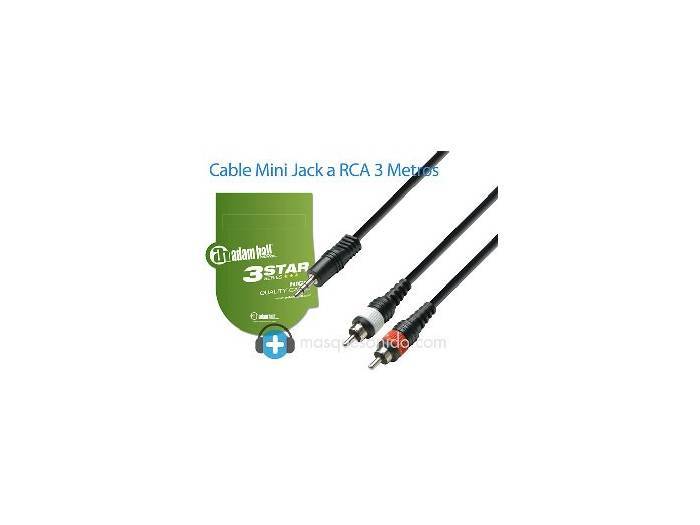 Adam Hall Cable de audio Minijack a 2 RCA - 3 metros - 2