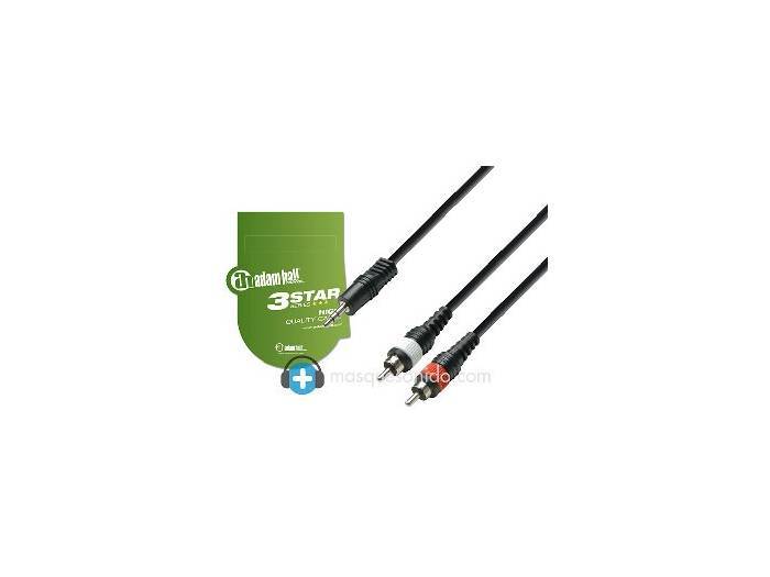 Adam Hall Cable de audio Minijack a 2 RCA - 3 metros - 3