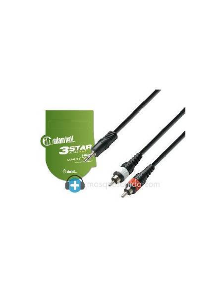 Adam Hall Cable de audio Minijack a 2 RCA - 3 metros - 3