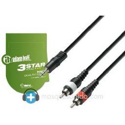 Adam Hall Cable de audio Minijack 3,5mm a 2 RCA - 6 metros - 1 2