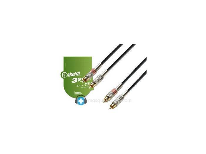Adam Hall Cable de audio 2 RCA a 2 RCA - 3 metros - 2