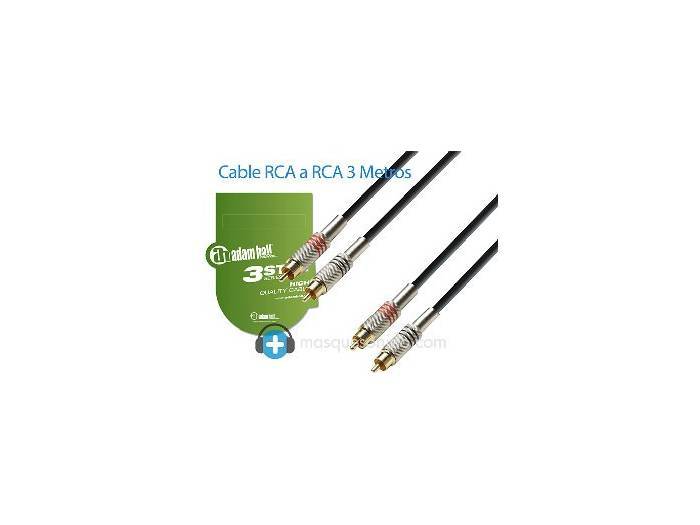 Adam Hall Cable de audio 2 RCA a 2 RCA - 3 metros - 3