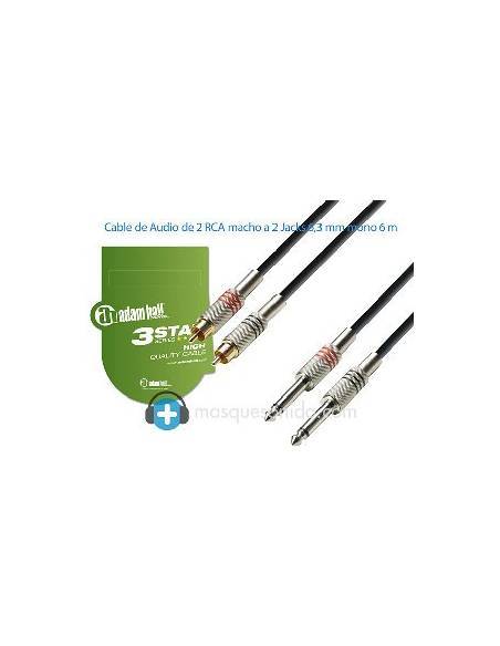 Adam Hall Cable de audio Jack 6.3mm a RCA - 6 metros - K3TPC0600 - 3