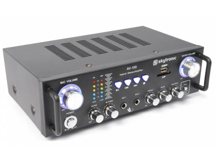 Skytronic AV-100 Amplificador estereo Karaoke MP3  - 1
