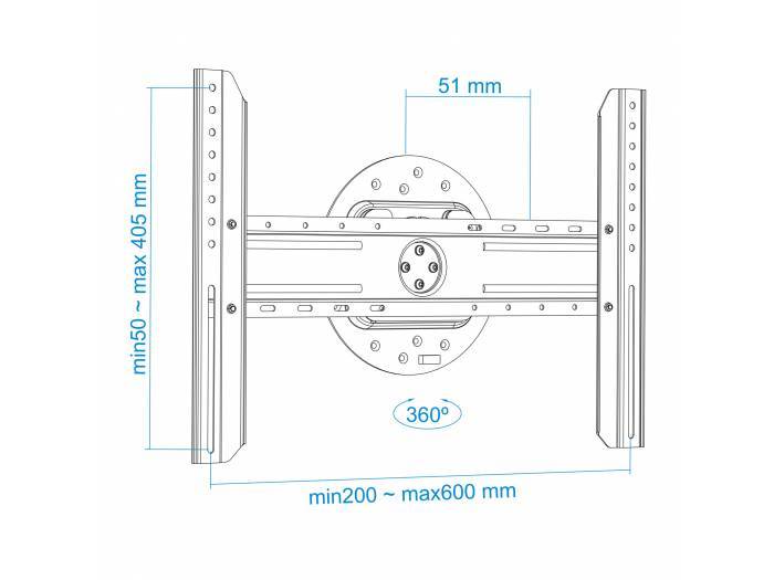 TOOQ SOPORTE MONITOR/TV 37-70 ROTACIÓN 360° NEGRO LP3770F-R - 6