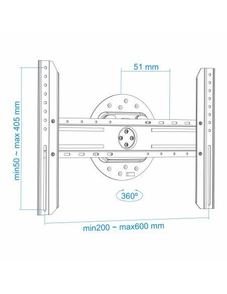 TOOQ SOPORTE MONITOR/TV 37-70 ROTACIÓN 360° NEGRO LP3770F-R - 6